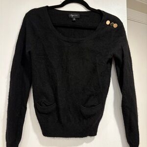 Black Sweater with Gold Accents
